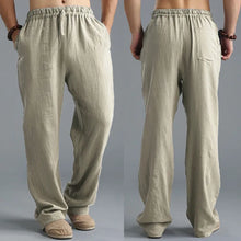 Load image into Gallery viewer, Mens Summer Casual Cotton Linen Loose Drawstring Yoga Pants Trousers Men Clothing Pantalones De Hombre Mens Pants
