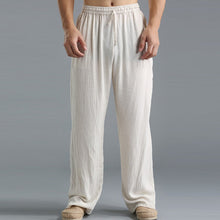 Load image into Gallery viewer, Mens Summer Casual Cotton Linen Loose Drawstring Yoga Pants Trousers Men Clothing Pantalones De Hombre Mens Pants