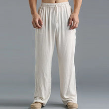 Load image into Gallery viewer, Mens Summer Casual Cotton Linen Loose Drawstring Yoga Pants Trousers Men Clothing Pantalones De Hombre Mens Pants