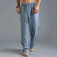 Load image into Gallery viewer, Mens Summer Casual Cotton Linen Loose Drawstring Yoga Pants Trousers Men Clothing Pantalones De Hombre Mens Pants
