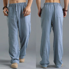 Load image into Gallery viewer, Mens Summer Casual Cotton Linen Loose Drawstring Yoga Pants Trousers Men Clothing Pantalones De Hombre Mens Pants