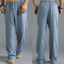 Load image into Gallery viewer, Mens Summer Casual Cotton Linen Loose Drawstring Yoga Pants Trousers Men Clothing Pantalones De Hombre Mens Pants