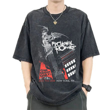 Load image into Gallery viewer, Mens Clothes My Chemical Romance Punk Band Casual Washed Short Sleeved Round Neck Y2k Tshirt Men Clothing New in Top Tees