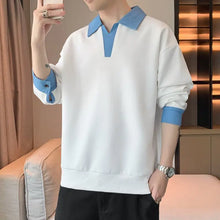 Load image into Gallery viewer, Men's Clothing Sweatshirts for Spring Autumn Two Pieces of Trendy Loose New Style Lapels Handsome Casual Long-sleeved Tops