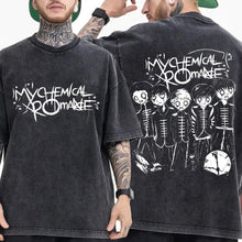 Load image into Gallery viewer, Mens Clothes My Chemical Romance Punk Band Casual Washed Short Sleeved Round Neck Y2k Tshirt Men Clothing New in Top Tees