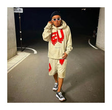 Load image into Gallery viewer, Mens Clothing Vintage graffiti destroys dirty painted high street loose casual hoodies ropa hombre