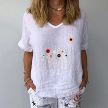Load image into Gallery viewer, Casual Floral Print Women Elegant V Neck Short Sleeve