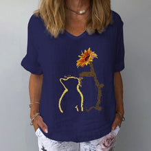 Load image into Gallery viewer, Casual Floral Print Women Elegant V Neck Short Sleeve