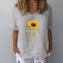 Load image into Gallery viewer, Casual Floral Print Women Elegant V Neck Short Sleeve