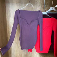 Load image into Gallery viewer, Square Collar Long Sleeve Woman's Sweater