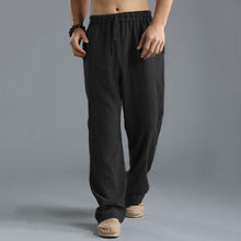 Load image into Gallery viewer, Mens Summer Casual Cotton Linen Loose Drawstring Yoga Pants Trousers  Men Clothing  Pantalones De Hombre Mens Pants

