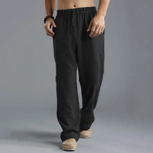 Load image into Gallery viewer, Mens Summer Casual Cotton Linen Loose Drawstring Yoga Pants Trousers  Men Clothing  Pantalones De Hombre Mens Pants
