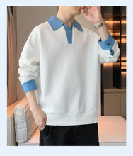 Load image into Gallery viewer, Men's Clothing Sweatshirts for Spring Autumn Two Pieces of Trendy Loose New Style Lapels Handsome Casual Long-sleeved Tops
