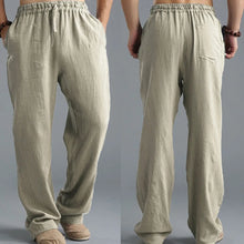 Load image into Gallery viewer, Mens Summer Casual Cotton Linen Loose Drawstring Yoga Pants Trousers  Men Clothing  Pantalones De Hombre Mens Pants
