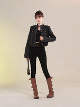 Load image into Gallery viewer, Women's Clothing Short Coat New Jeans Jacket Retro Button Design Slim Stand-up Collar Long Sleeves Denim Top Jacket Short Coat
