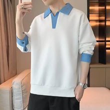 Load image into Gallery viewer, Men's Clothing Sweatshirts for Spring Autumn Two Pieces of Trendy Loose New Style Lapels Handsome Casual Long-sleeved Tops
