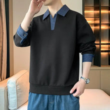 Load image into Gallery viewer, Men's Clothing Sweatshirts for Spring Autumn Two Pieces of Trendy Loose New Style Lapels Handsome Casual Long-sleeved Tops
