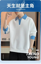 Load image into Gallery viewer, Men's Clothing Sweatshirts for Spring Autumn Two Pieces of Trendy Loose New Style Lapels Handsome Casual Long-sleeved Tops
