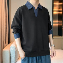 Load image into Gallery viewer, Men's Clothing Sweatshirts for Spring Autumn Two Pieces of Trendy Loose New Style Lapels Handsome Casual Long-sleeved Tops

