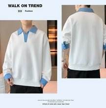 Load image into Gallery viewer, Men's Clothing Sweatshirts for Spring Autumn Two Pieces of Trendy Loose New Style Lapels Handsome Casual Long-sleeved Tops
