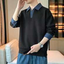 Load image into Gallery viewer, Men's Clothing Sweatshirts for Spring Autumn Two Pieces of Trendy Loose New Style Lapels Handsome Casual Long-sleeved Tops
