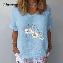 Load image into Gallery viewer, Casual Floral Print Women Elegant V Neck Short Sleeve
