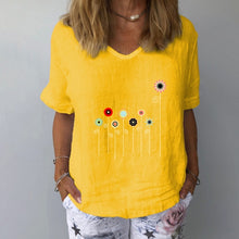 Load image into Gallery viewer, Casual Floral Print Women Elegant V Neck Short Sleeve
