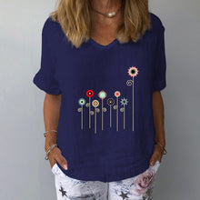 Load image into Gallery viewer, Casual Floral Print Women Elegant V Neck Short Sleeve
