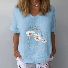 Load image into Gallery viewer, Casual Floral Print Women Elegant V Neck Short Sleeve
