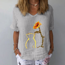Load image into Gallery viewer, Casual Floral Print Women Elegant V Neck Short Sleeve
