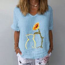 Load image into Gallery viewer, Casual Floral Print Women Elegant V Neck Short Sleeve
