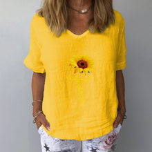 Load image into Gallery viewer, Casual Floral Print Women Elegant V Neck Short Sleeve
