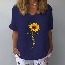 Load image into Gallery viewer, Casual Floral Print Women Elegant V Neck Short Sleeve
