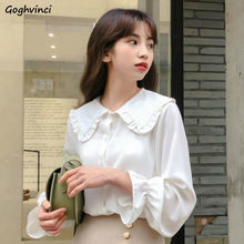 Load image into Gallery viewer, Women Solid Simple Korean Style Blouses
