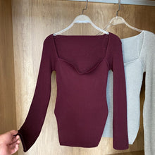 Load image into Gallery viewer, Square Collar Long Sleeve Woman's Sweater
